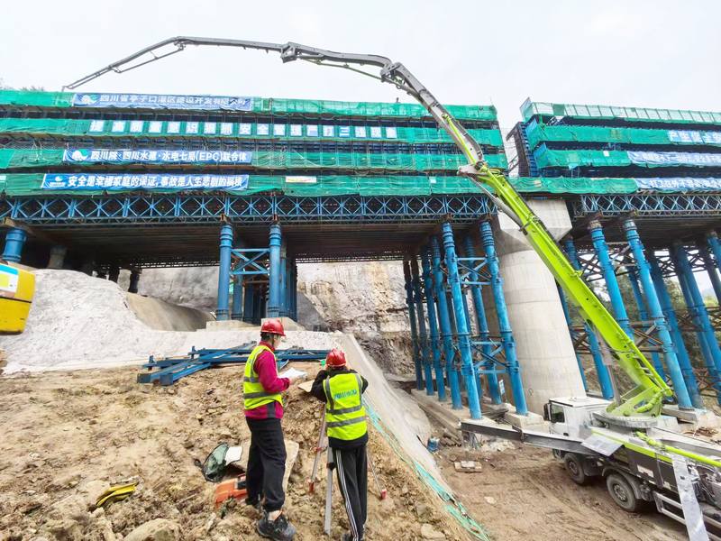 亭子口灌區工程構溪河渡槽首跨槽身順利開倉澆筑